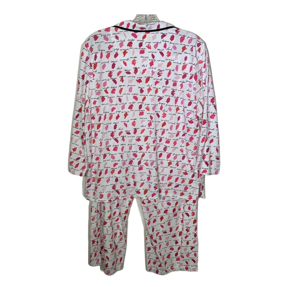 Kate Spade Womens Pajamas Set Button Top Crop Pant - Picture 5 of 10
